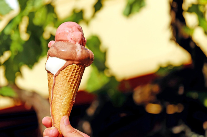 coconut ice cream with coconut flakes